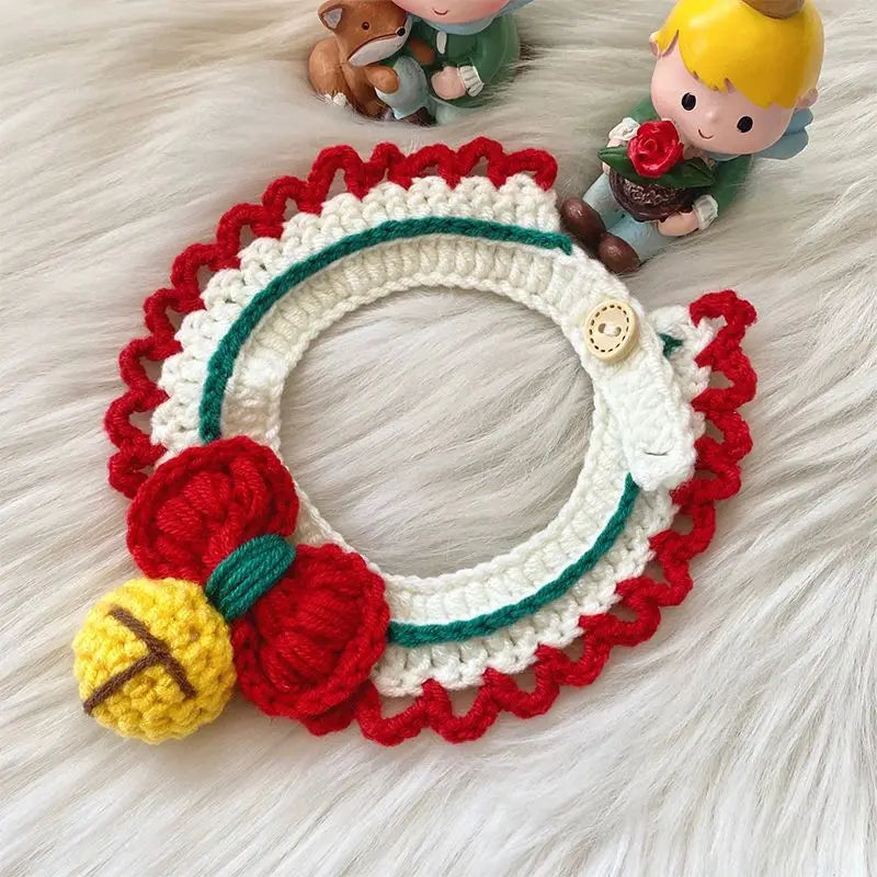 Christmas Knitted Pet Collar