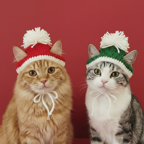 Christmas and New Year Fur Ball Hat