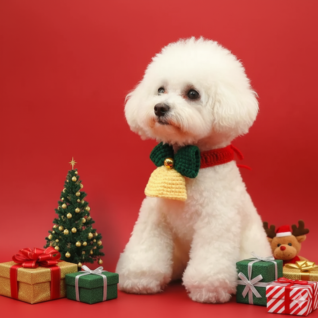 Christmas Bell Knitted Collar for Small Animals