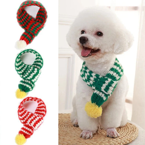 Festive Knitted Pet Scarf