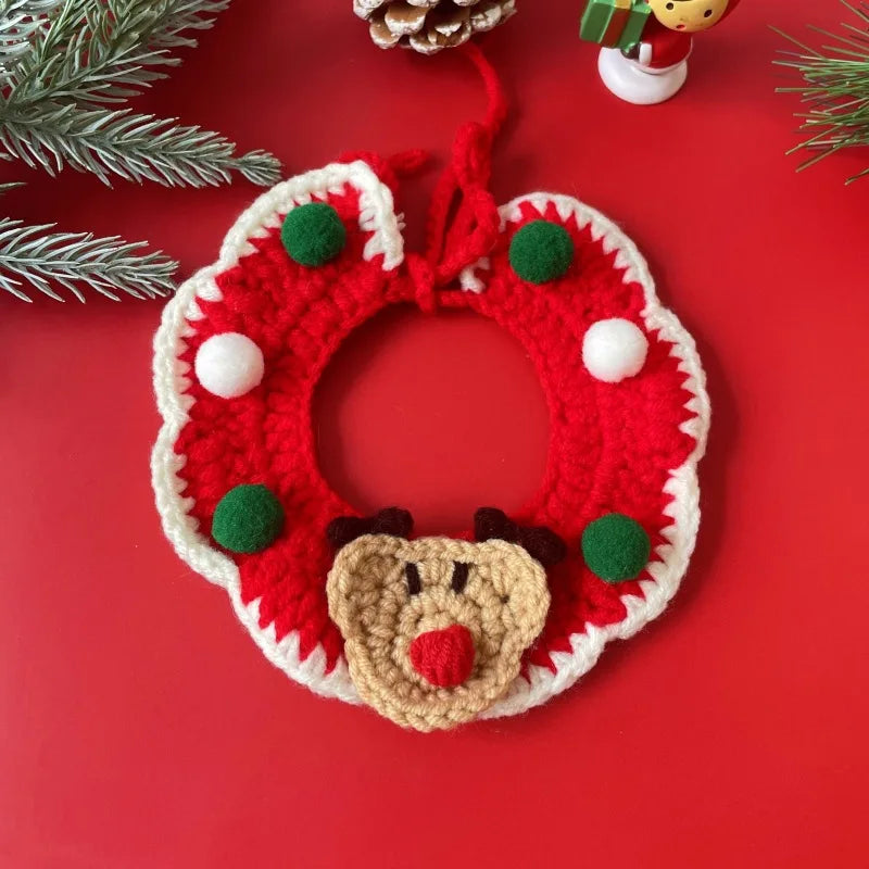 Knitted Festive Collar and Knit Hat