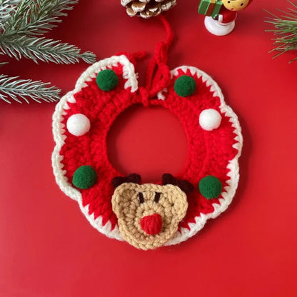 Knitted Festive Collar and Knit Hat