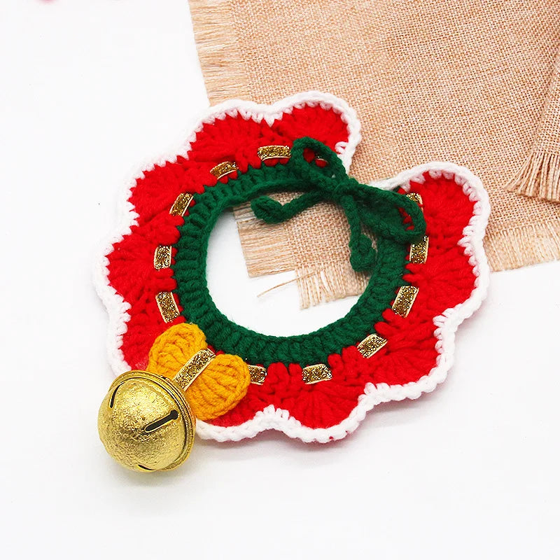 Christmas Wool Yarn Pet Collar