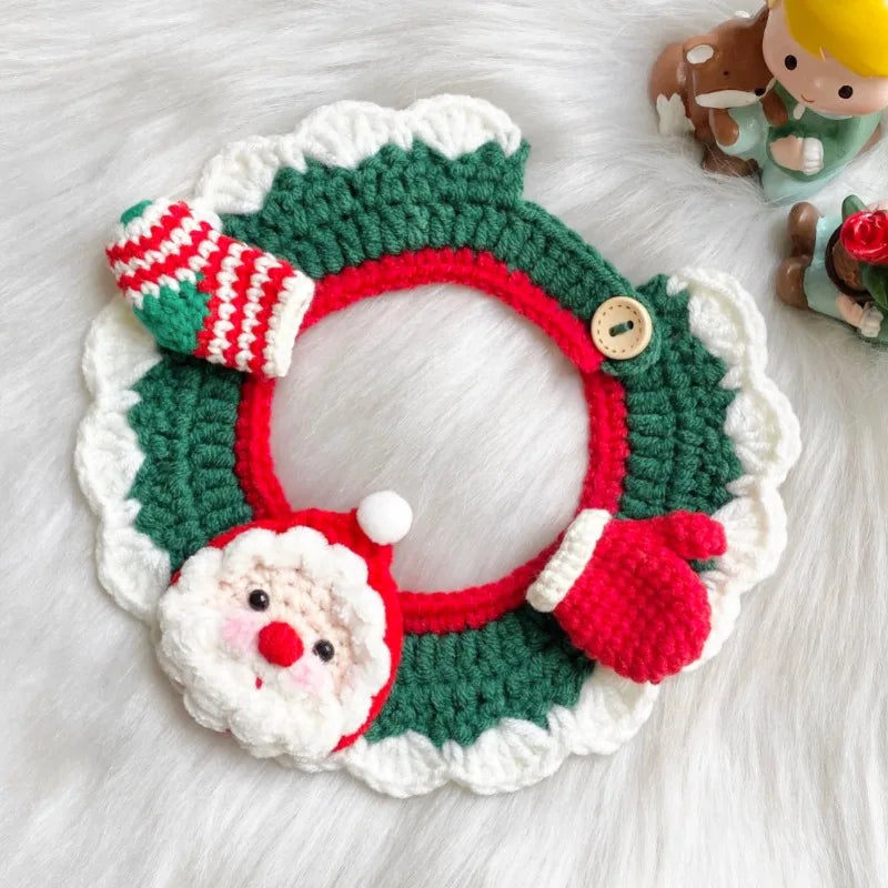 Christmas Knitted Pet Collar