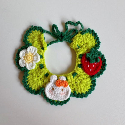 Wool Knitted Pet Collar for Medium Pets