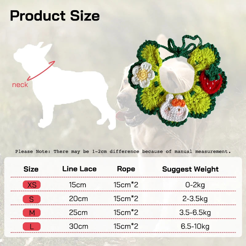 Wool Knitted Pet Collar for Medium Pets