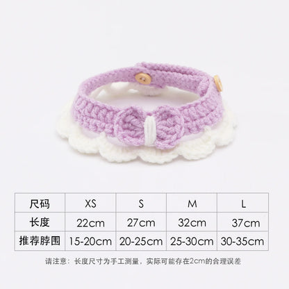 Pastel Colored Crochet Pet Collar