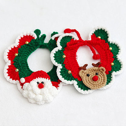 Christmas Wool Yarn Pet Collar