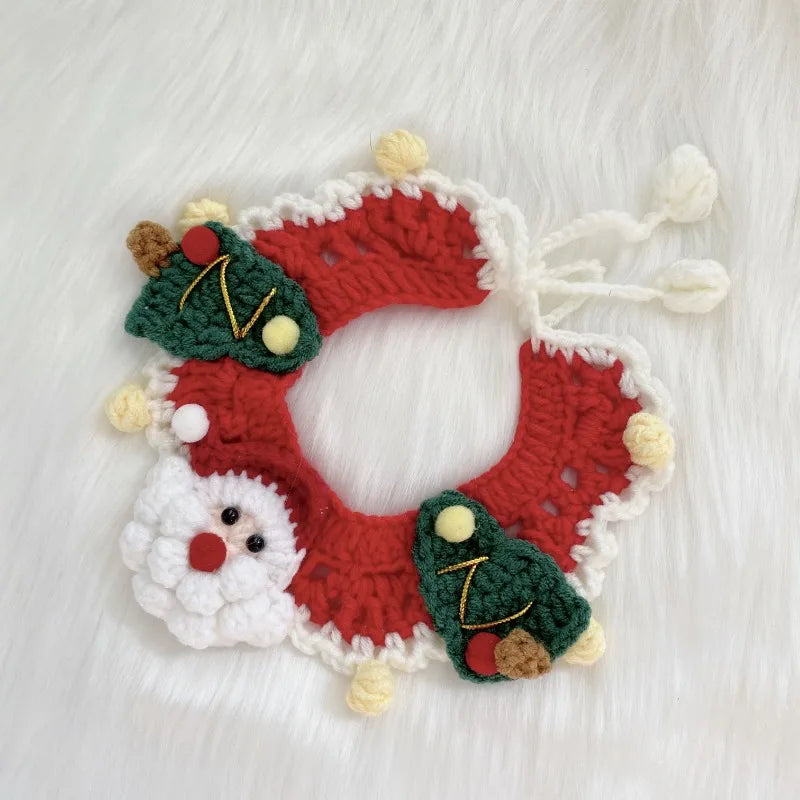 Christmas Knitted Pet Collar