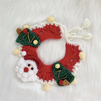 Christmas Knitted Pet Collar