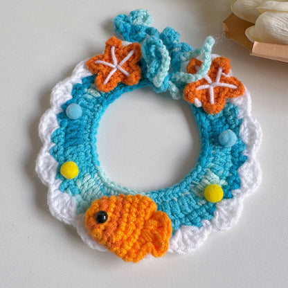 Wool Knitted Pet Collar for Medium Pets