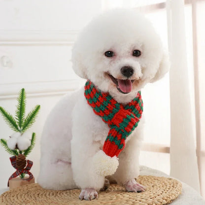 Festive Knitted Pet Scarf