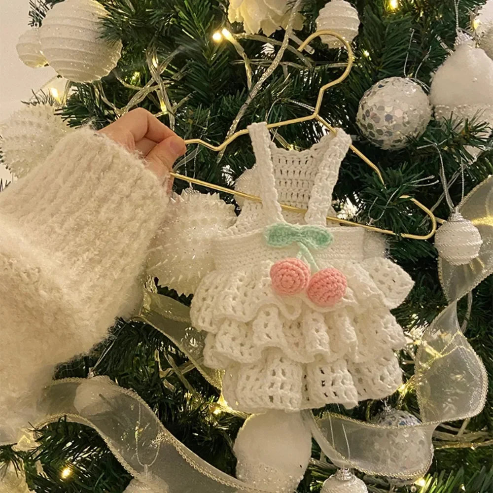 White Pet Dress with Cherries