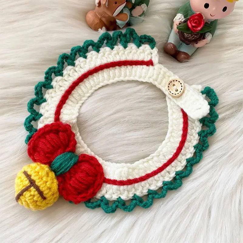 Christmas Knitted Pet Collar