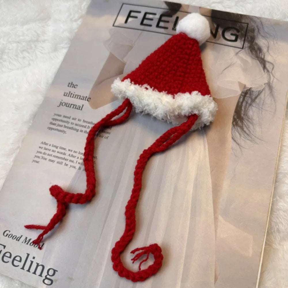 Crocheted Hat and Scarf with White Outline