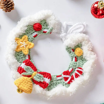 Christmas Knitted Pet Collar