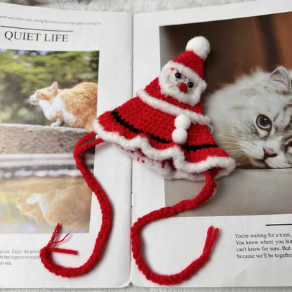 Crocheted Hat and Scarf with White Outline