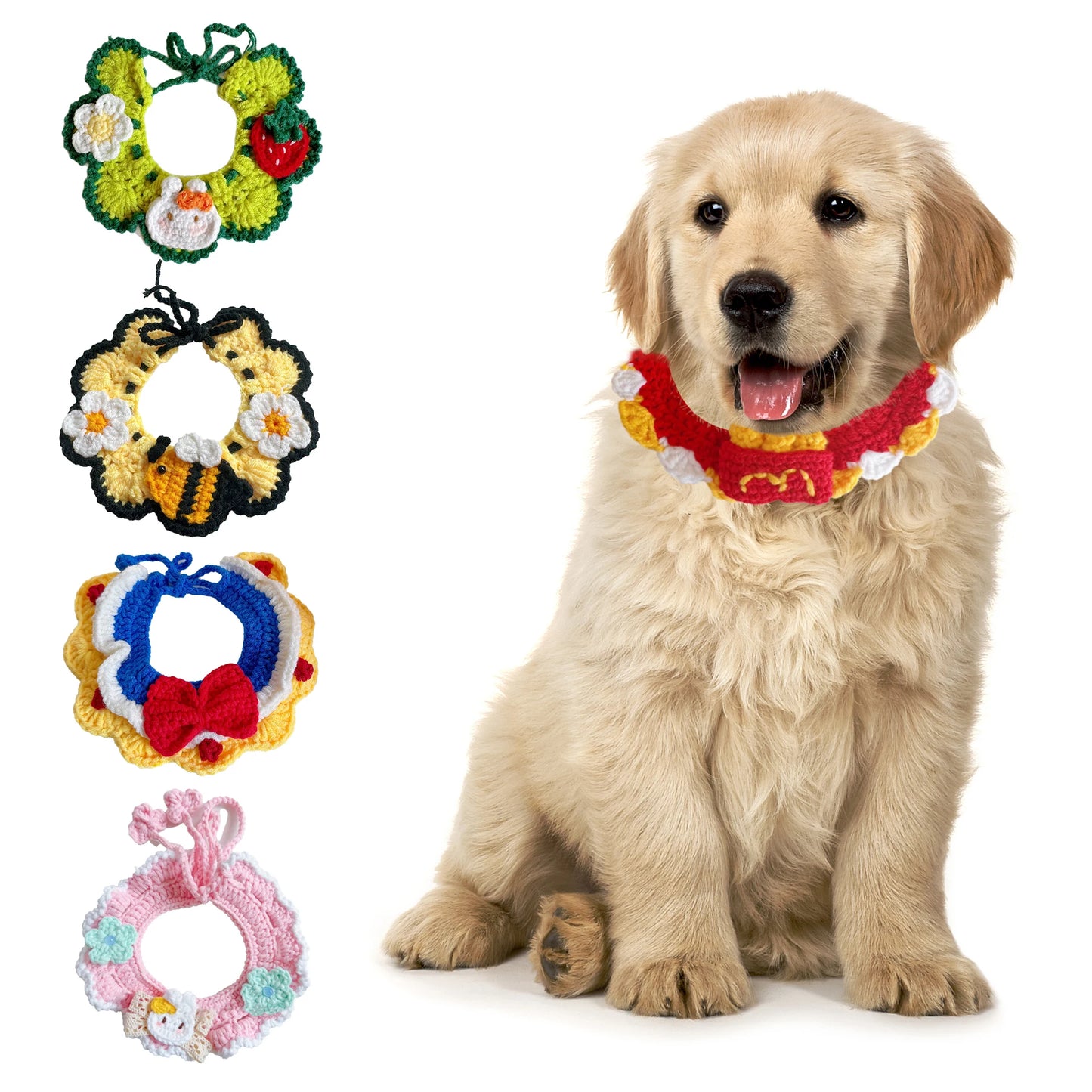 Wool Knitted Pet Collar for Medium Pets