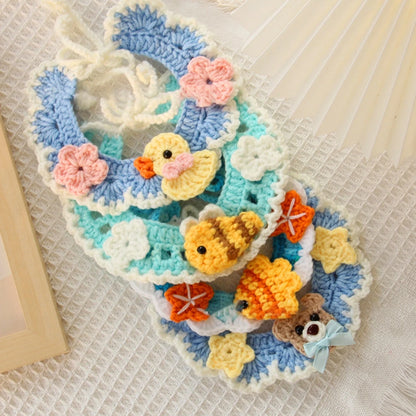 Crocheted Cute Kitten and Puppy Collar