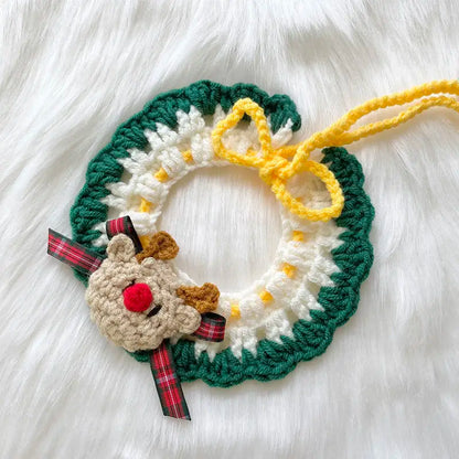 Christmas Knitted Pet Collar