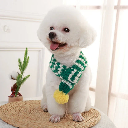 Festive Knitted Pet Scarf