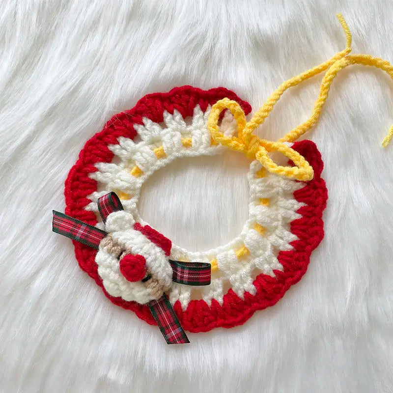 Christmas Knitted Pet Collar