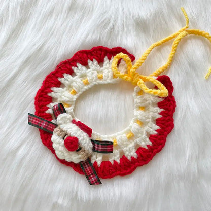 Christmas Knitted Pet Collar