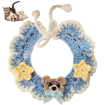 Crocheted Cute Kitten and Puppy Collar
