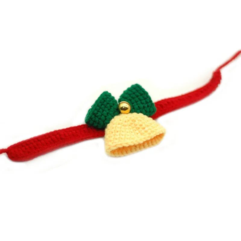 Christmas Bell Knitted Collar for Small Animals