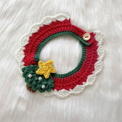 Christmas Knitted Pet Collar