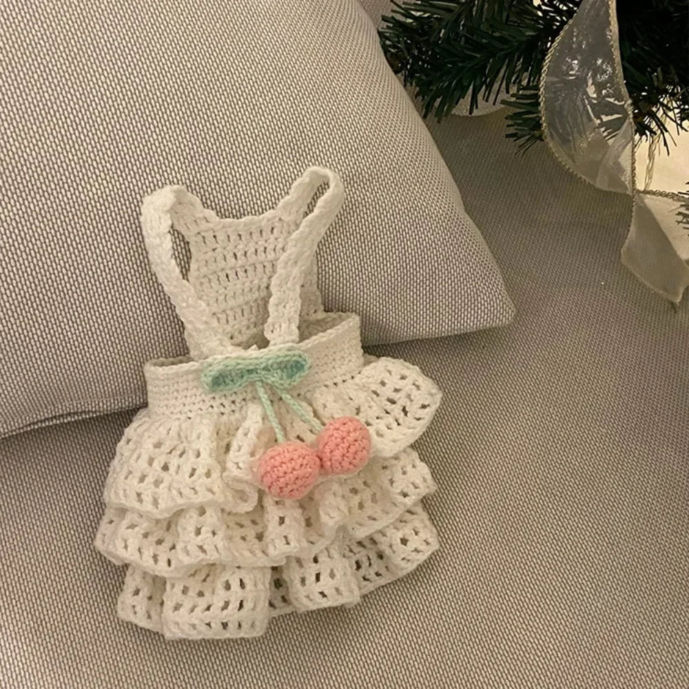 White Pet Dress with Cherries