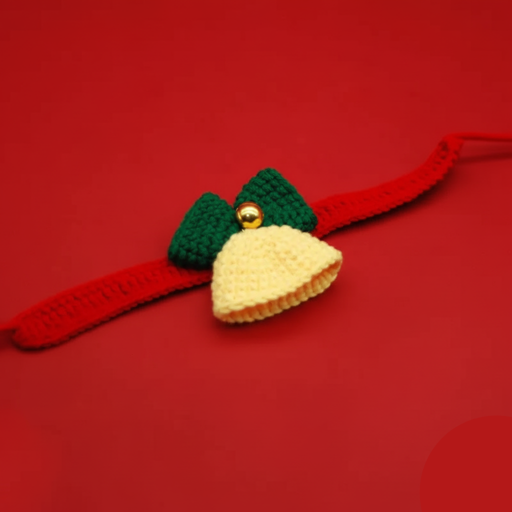 Christmas Bell Knitted Collar for Small Animals